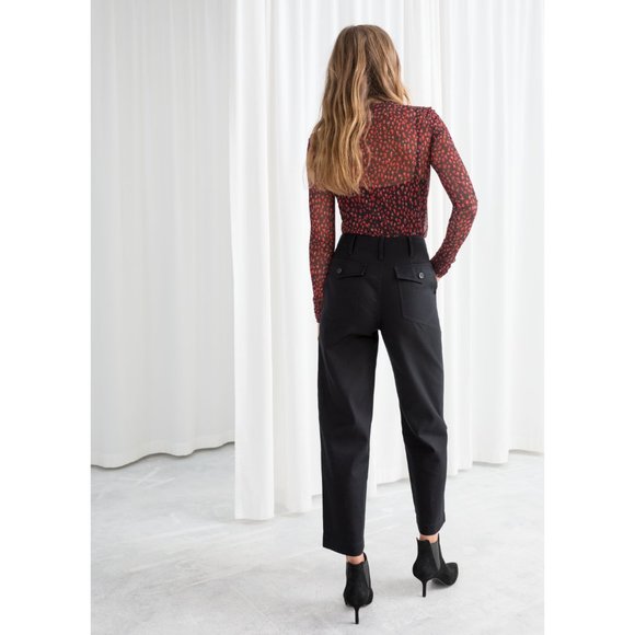 NWT & Other Stories Cropped Twill Workwear Pants - Picture 3 of 10